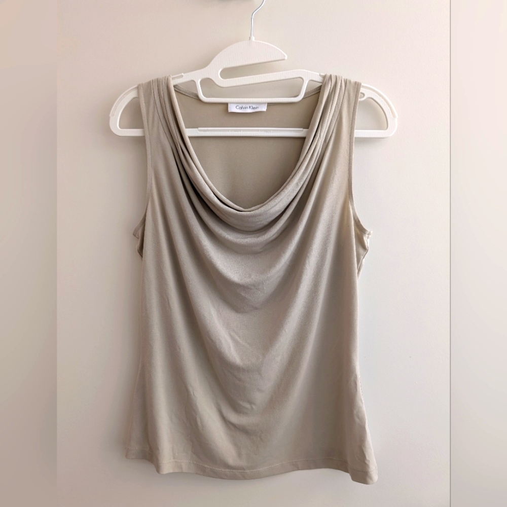❌SOLD❌Calvin Klein Sleeveless Draped Neck Knit Camisole Tank Top Shell
